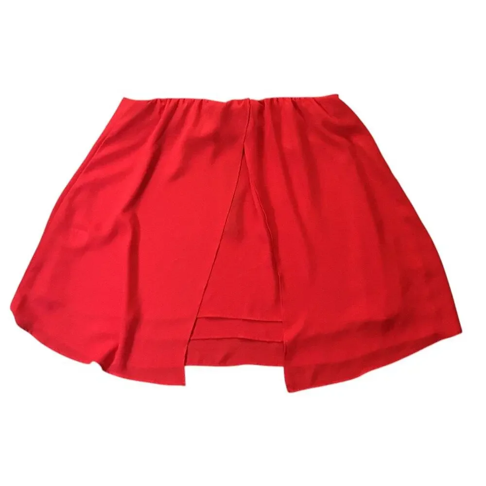 NWT Krisa Chiffon Layered Red Mini Skirt Small